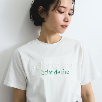 エンボスプリントＴシャツ≪手洗い可能≫