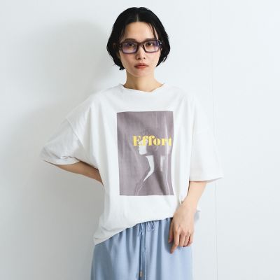 ＜VICKY（Women）＞配色フォトプリントＴシャツ≪手洗い可能≫