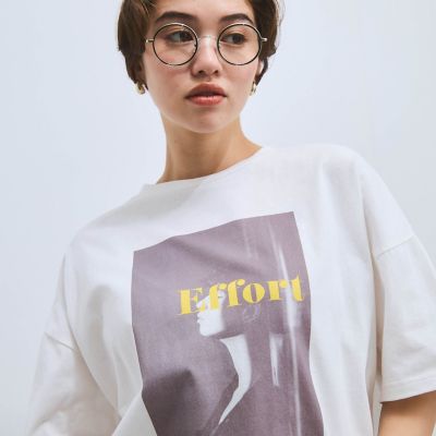 配色フォトプリントＴシャツ≪手洗い可能≫