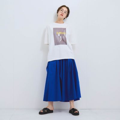 配色フォトプリントＴシャツ≪手洗い可能≫