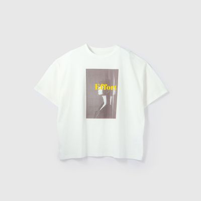 配色フォトプリントＴシャツ≪手洗い可能≫