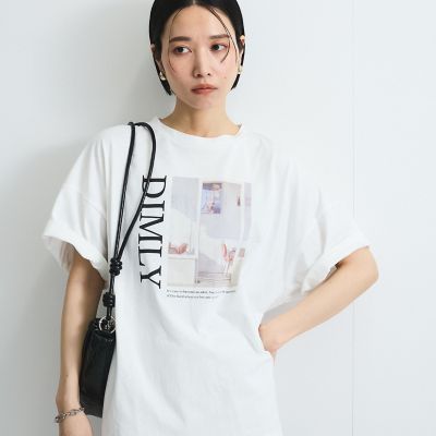 配色フォトプリントＴシャツ≪手洗い可能≫