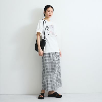 配色フォトプリントＴシャツ≪手洗い可能≫