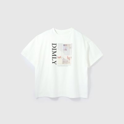 配色フォトプリントＴシャツ≪手洗い可能≫