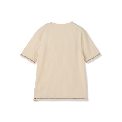 カットリブハイショクステッチＴシャツ≪手洗い可能≫
