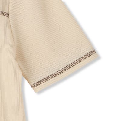 カットリブハイショクステッチＴシャツ≪手洗い可能≫