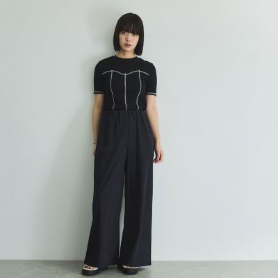 カットリブハイショクステッチＴシャツ≪手洗い可能≫
