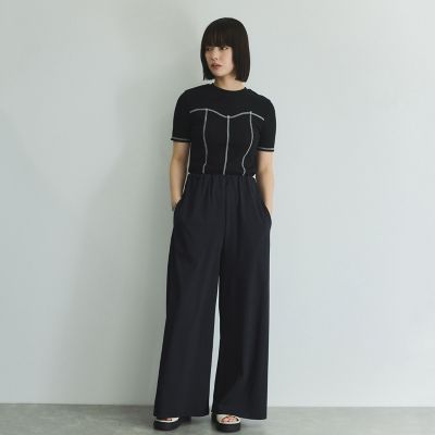 カットリブハイショクステッチＴシャツ≪手洗い可能≫