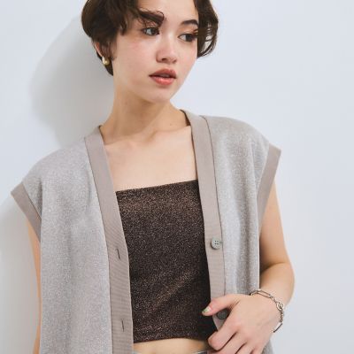 カップ付きラメキャミソール≪手洗い可能≫ | VICKY（Women