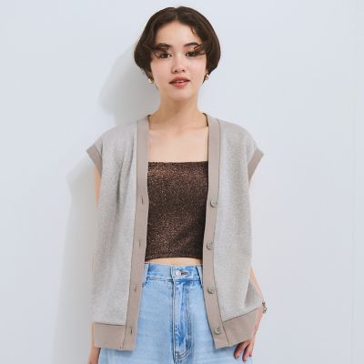 【SALE】VICKY（Women）/ビッキー ラメ裏毛マエアキベスト&#8810;手洗い可能&#8811; 12ベージュ トップス【三越伊勢丹/公式】