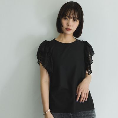 【SALE】VICKY（Women）/ビッキー レース切り替えカットトップス&#8810;手洗い可能&#8811; 04ブラック 【三越伊勢丹/公式】