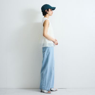 オーガンジービスチェドッキングトップス≪手洗い可能≫