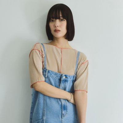 【SALE】VICKY（Women）/ビッキー メロー配色プリーツカットトップス&#8810;手洗い可能&#8811; 12ベージュ 【三越伊勢丹/公式】