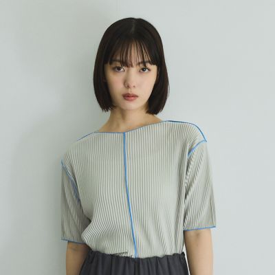 【SALE】VICKY（Women）/ビッキー メロー配色プリーツカットトップス&#8810;手洗い可能&#8811; 13ライトグレー 【三越伊勢丹/公式】