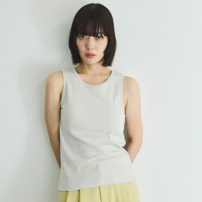 カップ付きラメボーダータンクトップ≪手洗い可能≫
