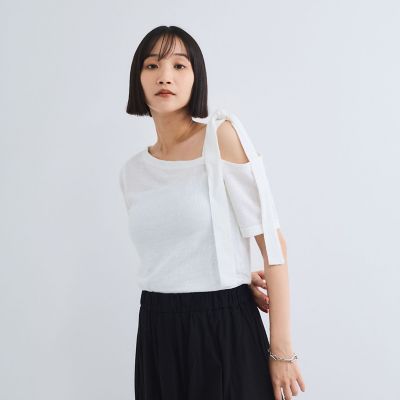 【SALE】VICKY（Women）/ビッキー ワンショルリボンカットトップス&#8810;手洗い可能&#8811; 02オフホワイト 【三越伊勢丹/公式】