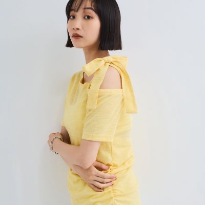 【SALE】VICKY（Women）/ビッキー ワンショルリボンカットトップス&#8810;手洗い可能&#8811; 08イエロー 【三越伊勢丹/公式】