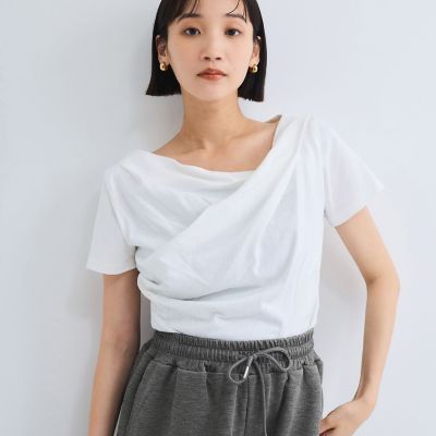 アシンメトリードレープカットソー≪手洗い可能≫ | VICKY (Women
