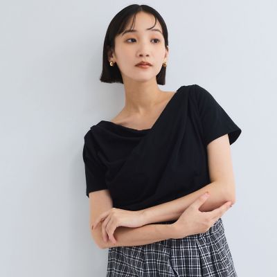 アシンメトリードレープカットソー≪手洗い可能≫ | VICKY（Women