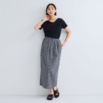 アシンメトリードレープカットソー≪手洗い可能≫ | VICKY（Women