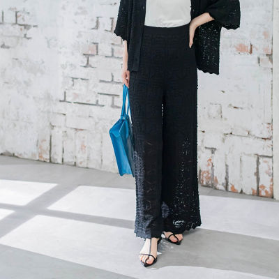 ＜VICKY（Women）＞【セットアップ対応】かぎ針ニットパンツ≪手洗い可能≫