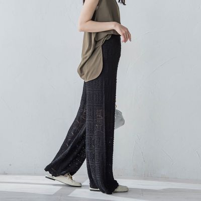 【セットアップ対応】かぎ針ニットパンツ≪手洗い可能≫