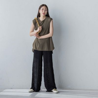 【セットアップ対応】かぎ針ニットパンツ≪手洗い可能≫
