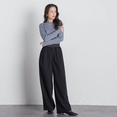 ウエストゴムタックワイドパンツ≪手洗い可能≫