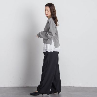 ウエストゴムタックワイドパンツ≪手洗い可能≫