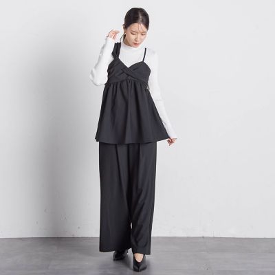 【セットアップ対応】ストライプワイドパンツ≪手洗い可能≫