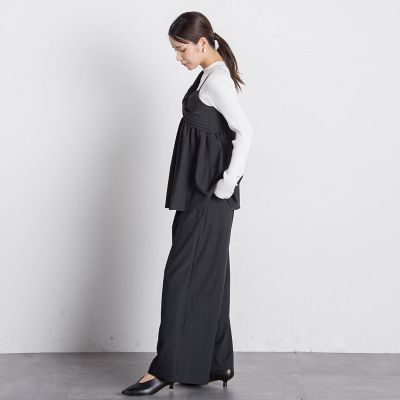 【セットアップ対応】ストライプワイドパンツ≪手洗い可能≫