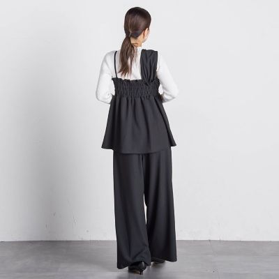 【セットアップ対応】ストライプワイドパンツ≪手洗い可能≫