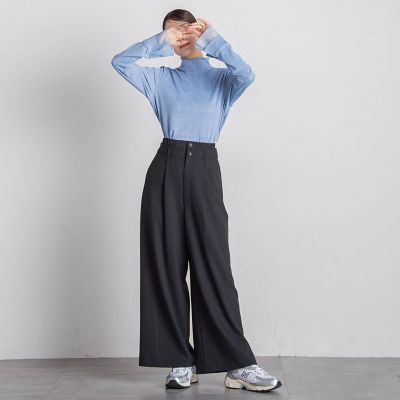 【セットアップ対応】ストライプワイドパンツ≪手洗い可能≫