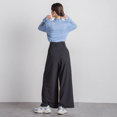 【セットアップ対応】ストライプワイドパンツ≪手洗い可能≫