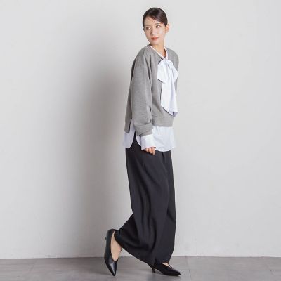 【セットアップ対応】ストライプワイドパンツ≪手洗い可能≫