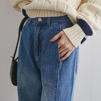 サイドシームデニムパンツ≪手洗い可能≫