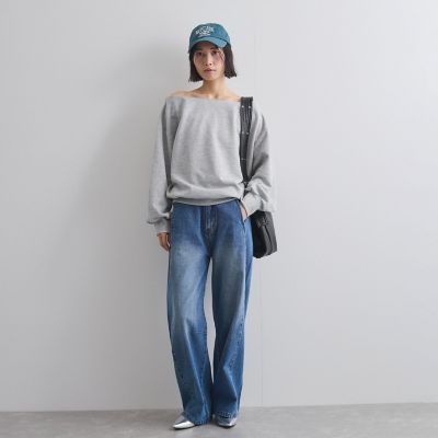 サイドシームデニムパンツ≪手洗い可能≫