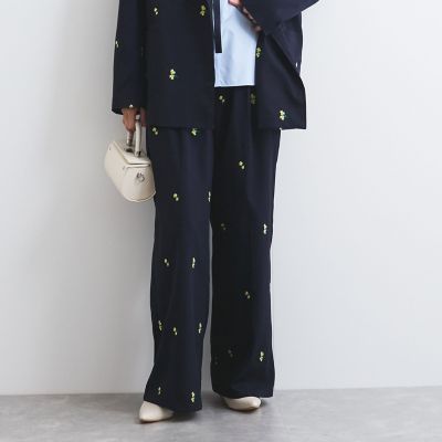＜VICKY（Women）＞ツイルフラワー刺繍タックパンツ≪手洗い可能≫
