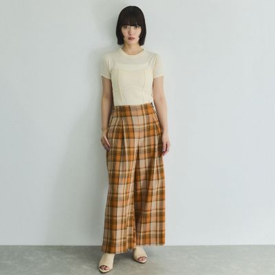 カラミチェックパンツ≪手洗い可能≫