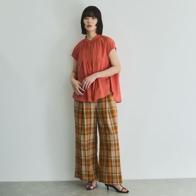 カラミチェックパンツ≪手洗い可能≫