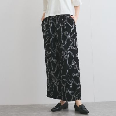 VICKY（Women）/ビッキー リボンプリントリラックスパンツ≪洗濯機で洗える≫