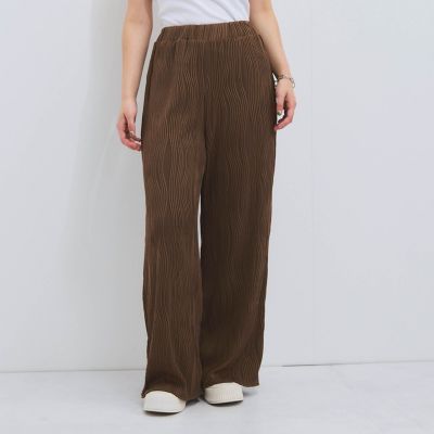 【SALE】VICKY（Women）/ビッキー ウェーブパイピングワイドパンツ&#8810;手洗い可能&#8811; 10ブラウン パンツ・ズボン【三越伊勢丹/公式】