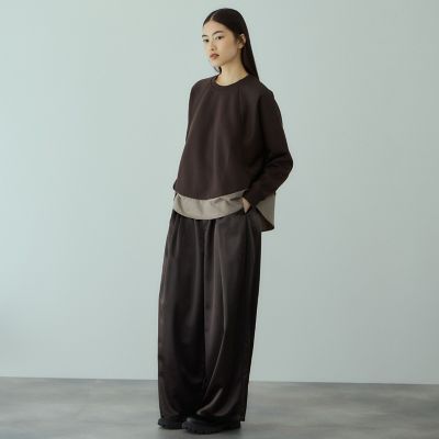 ヘビーサテンタックワイドパンツ≪手洗い可能≫ | VICKY (Women