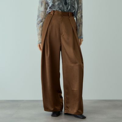 ＜VICKY（Women）＞ヘビーサテンタックワイドパンツ≪手洗い可能≫