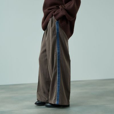 ＜VICKY（Women）＞ストライプサイドラインワイドパンツ≪手洗い可能≫