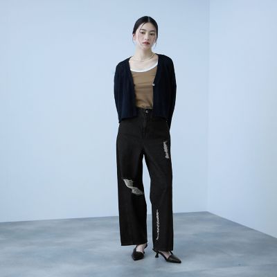 大人の抜け感】デニムカットオフダメージパンツ | VICKY (Women