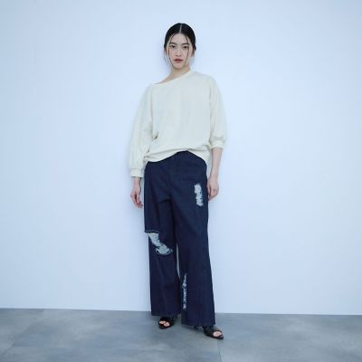 大人の抜け感】デニムカットオフダメージパンツ | VICKY (Women
