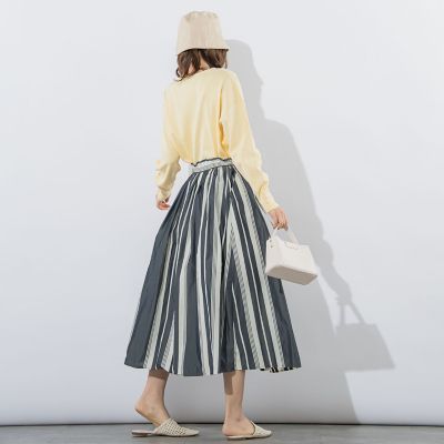 【ハリ感あってシワになりにくい】ウエストシャーリングスカート《手洗い可能》