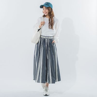 【ハリ感あってシワになりにくい】ウエストシャーリングスカート《手洗い可能》