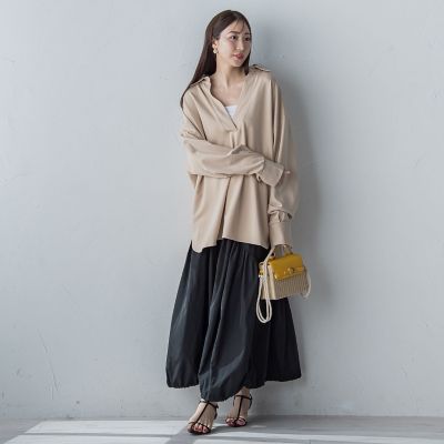 【バルーンデザイン】バルーンティアードスカート《洗濯機で洗える》